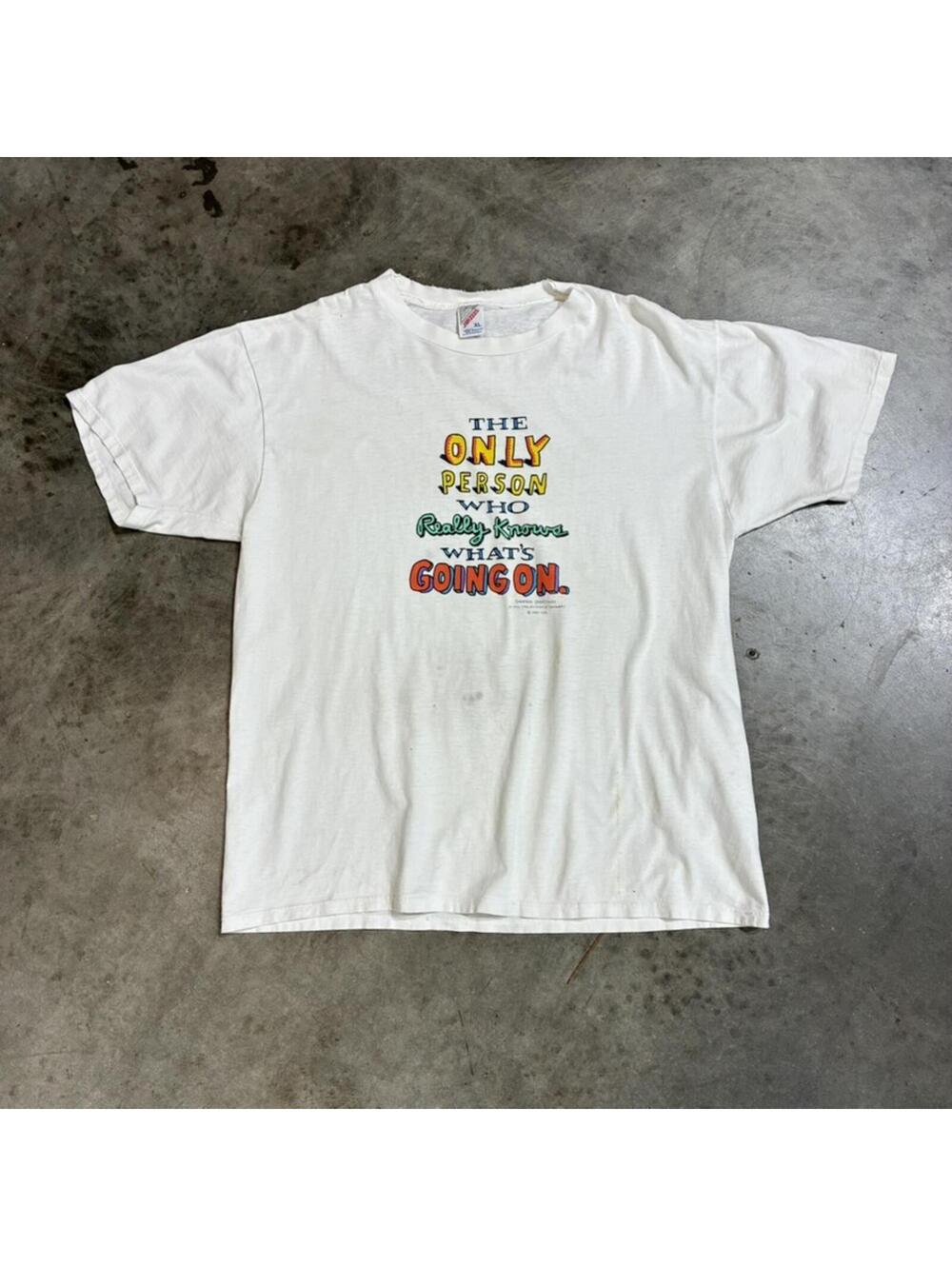 vintage 90s thrashed joke tee jerzees 24x28 xl as is